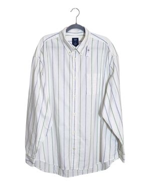 GAP White Striped The Big Shirt Oxford Button Down Size XL Tall NWT